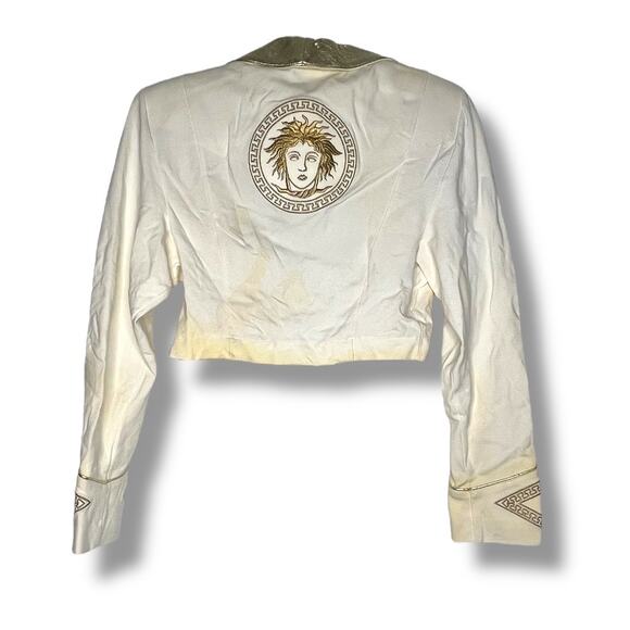 Vintage Cache Egyptian Gold Open Cropped Blazer Small - Picture 7 of 7